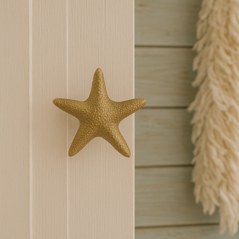 Oceano Filicudi medium brass starfish knob