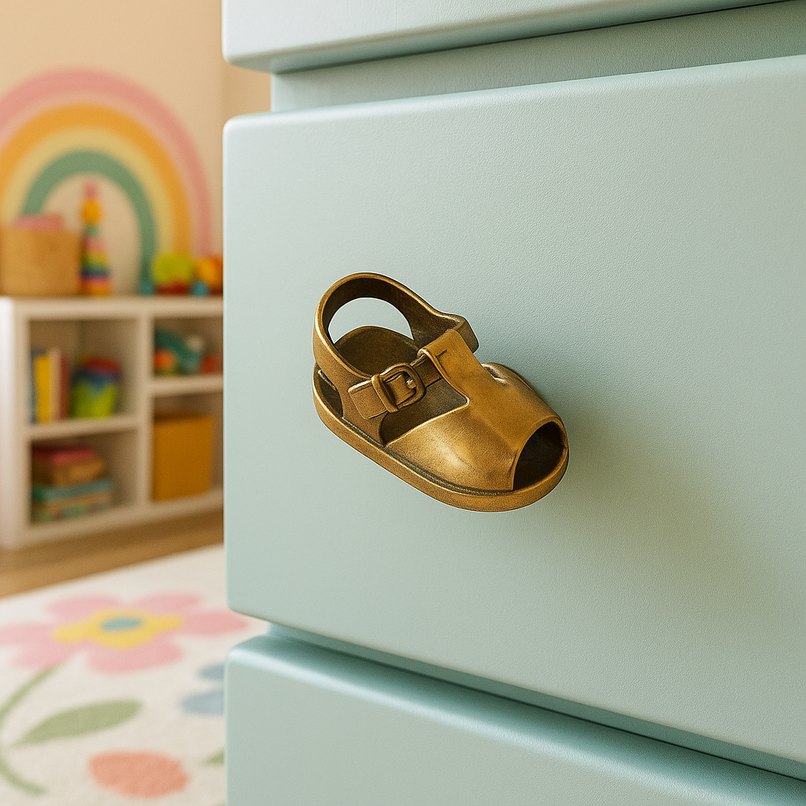 Kindergarten brass children sandal knob