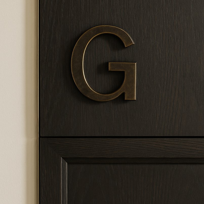Kindergarten brass letters knob