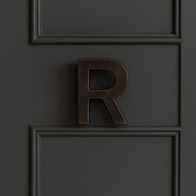 Kindergarten brass letters knob