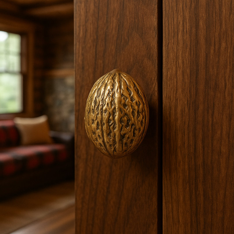 Chalet brass nutshell knob