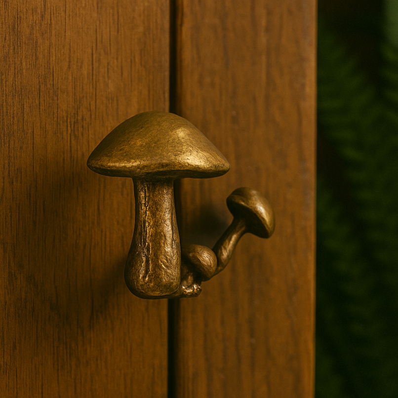 Chalet brass mushroom knob