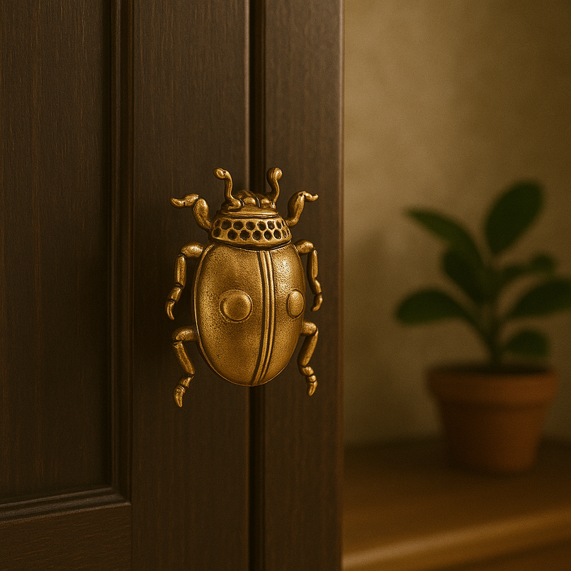 Fauna brass detailed ladybug knob