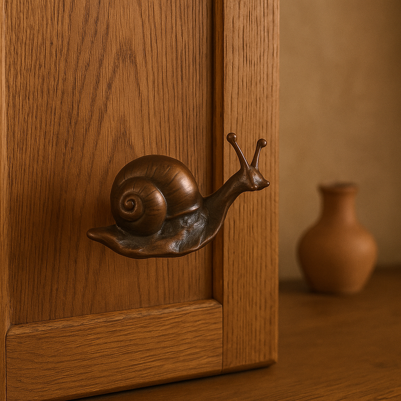 Fauna large brass snail knob