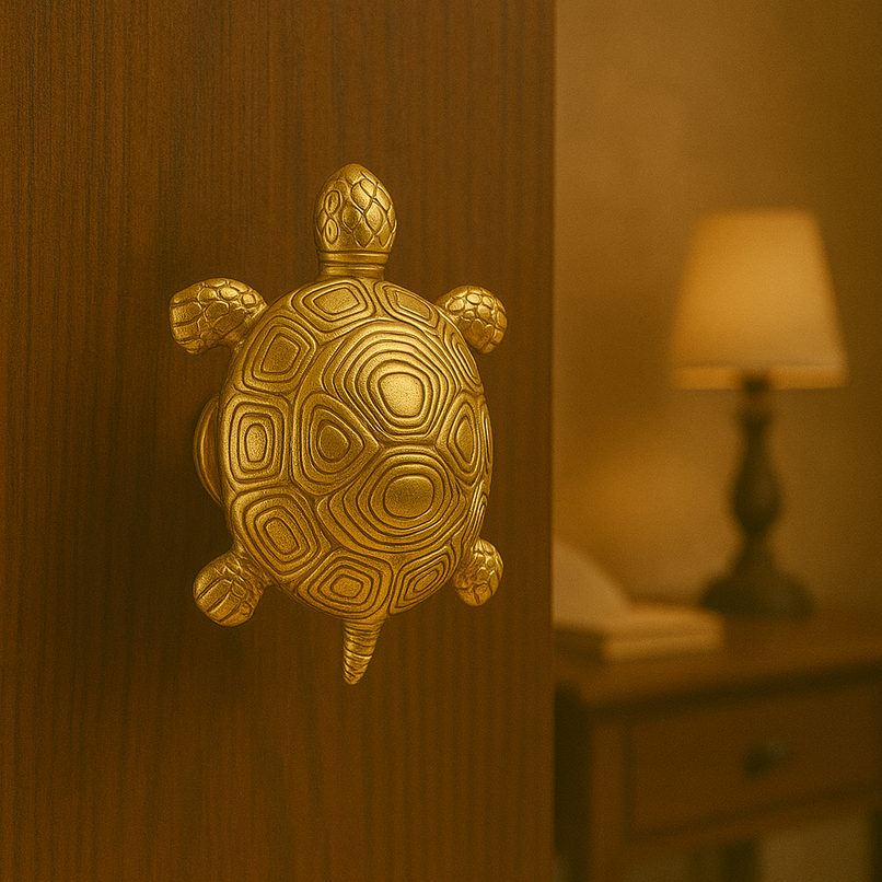 Fauna brass medium turtle knob
