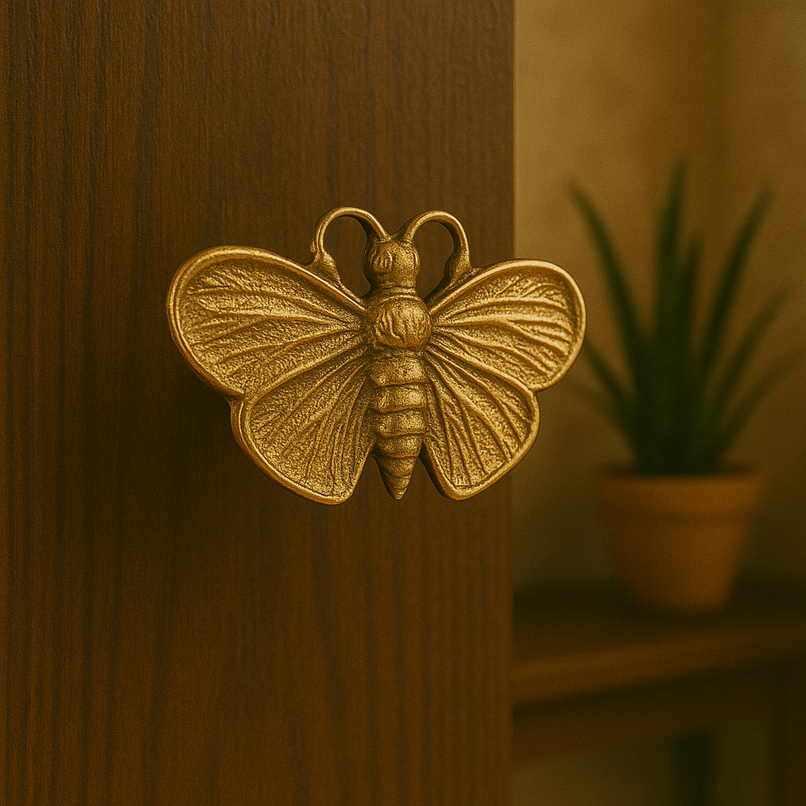 Fauna brass medium butterfly knob