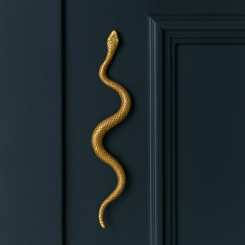 Fauna brass small snake knob