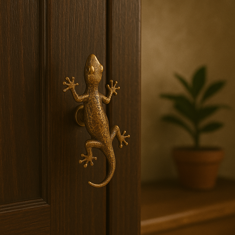 Fauna brass gecko knob