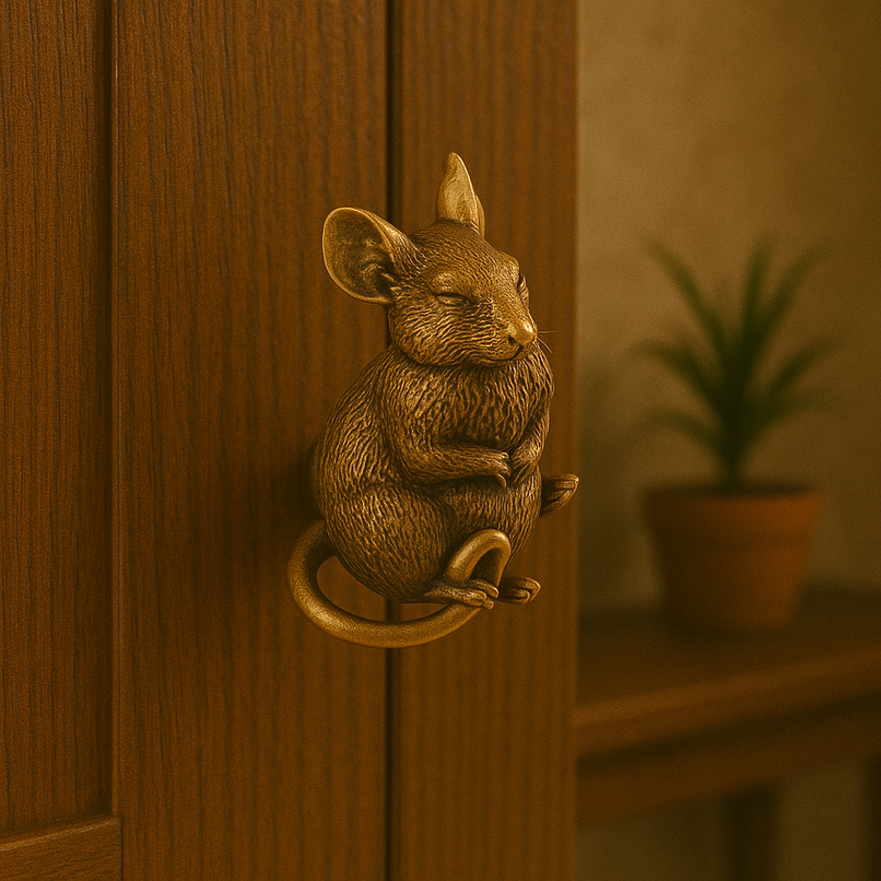 Fauna Brass mouse knob