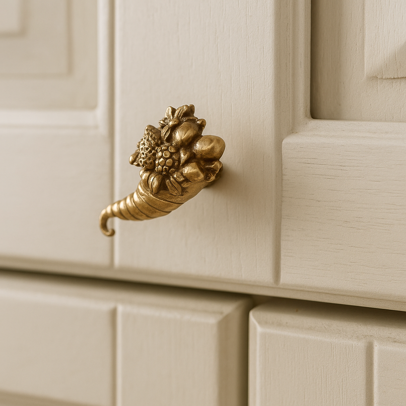 Orto brass cornucopia knob