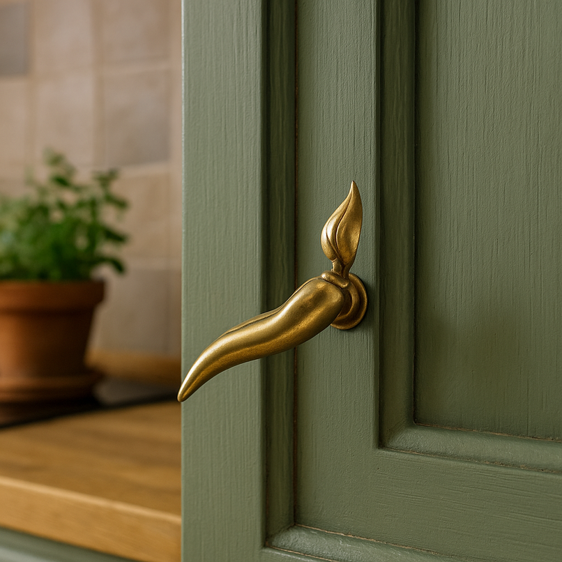 Orto brass chili pepper knob