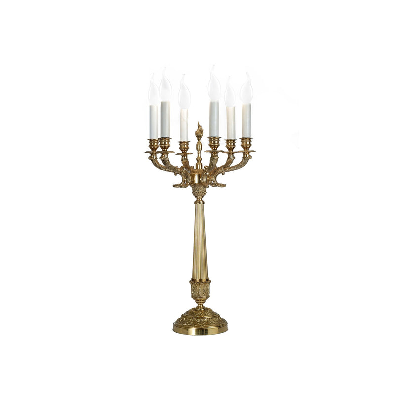 Reggia 6 lights candelabra with bronze casting