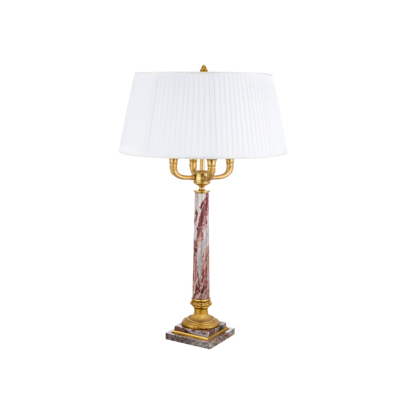 Reggia 4 lights candelabra with marble and bronze
