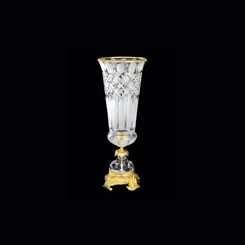 Reggia handgrinded clear crystal vase