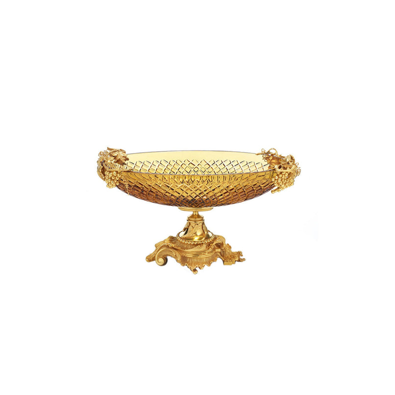Reggia amber crystal handgrinded oval cup with grapes