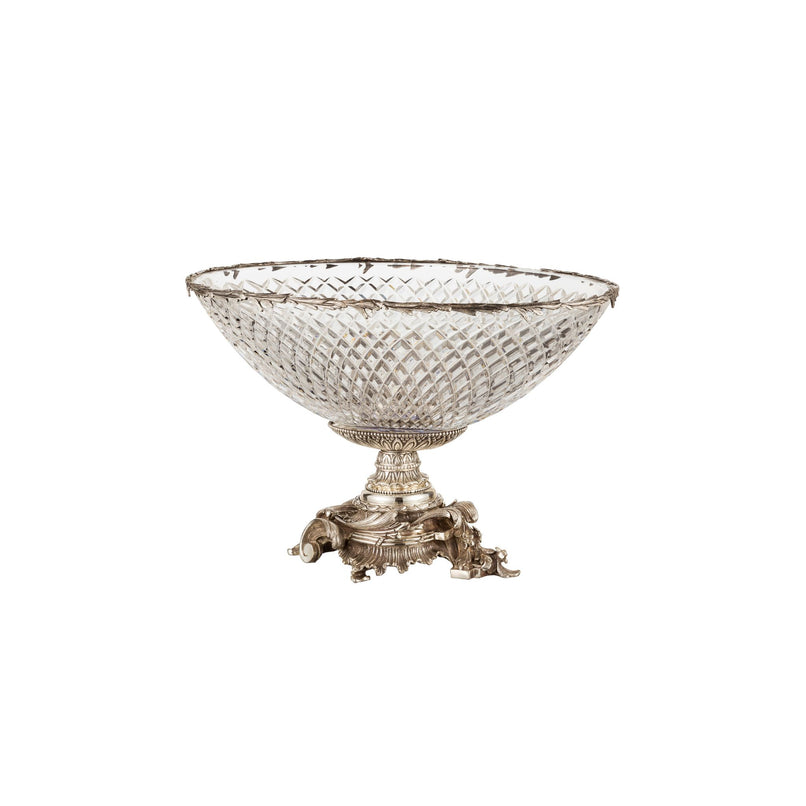 Reggia crystal round cup with bronze leaves crown