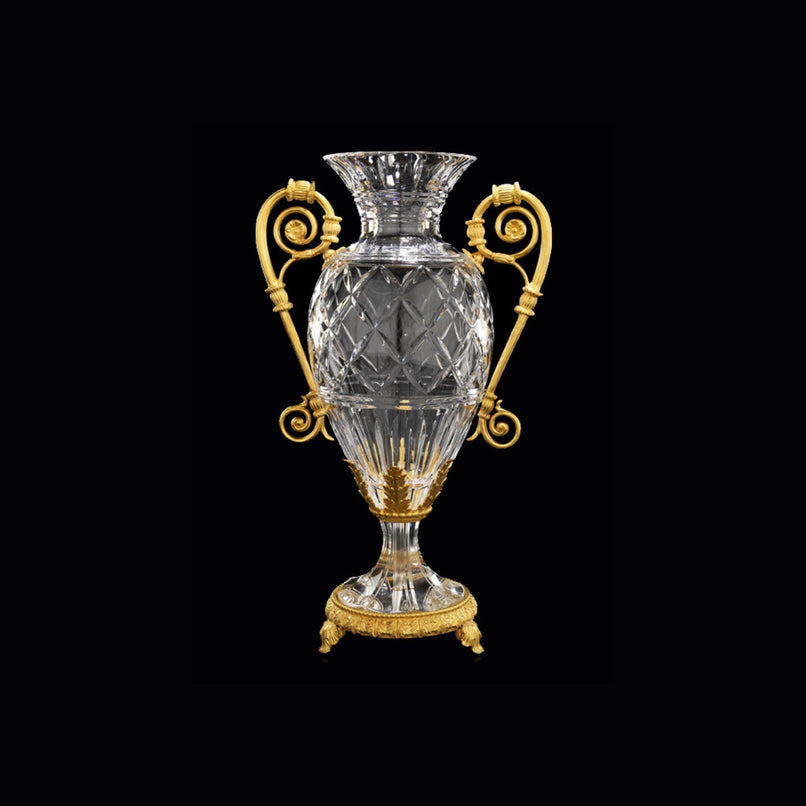 Reggia handgrinded clear crystal anphora
