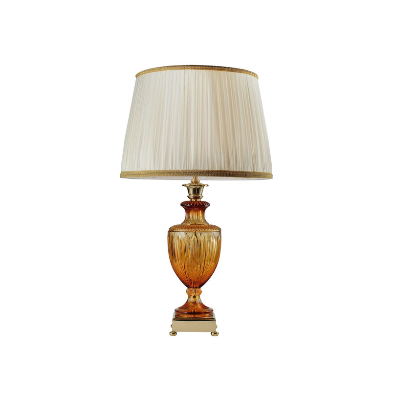 Reggia table lamp with bronze and amber crystal structure
