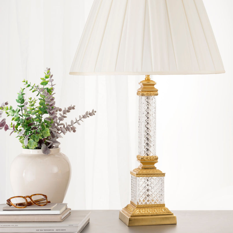 Reggia table lamp with bronze and crystal