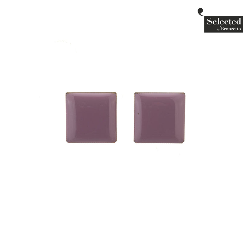 Square large brass earrings by Celeste Generoso