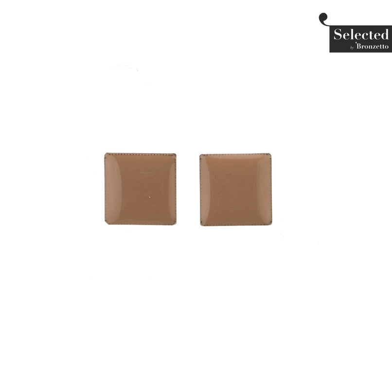 Square small brass earrings by Celeste Generoso