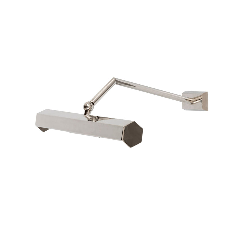 Studio brass picture light with hexagonal tube and LED strip