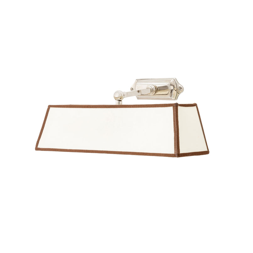 Studio brass picture light with parchment lampshade