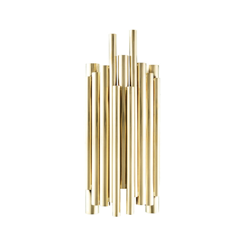 Urban cylindrical brass wall light