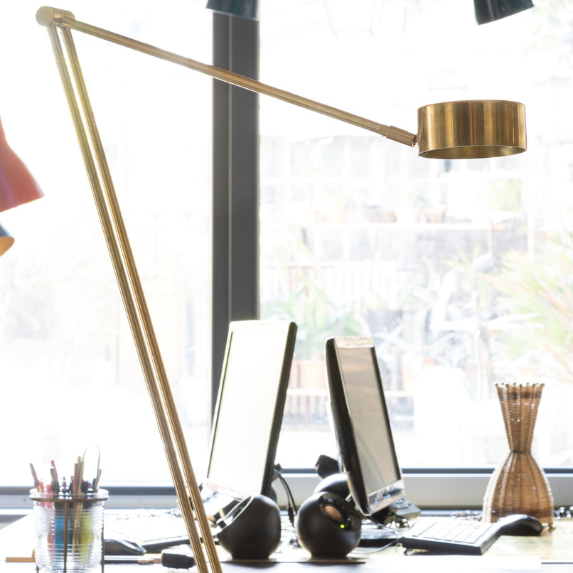 Urban Ruz brass table lamp with jointed arm