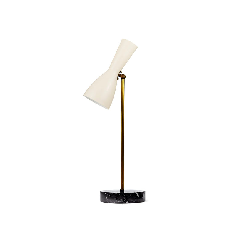 Wormhole cream brass table lamp