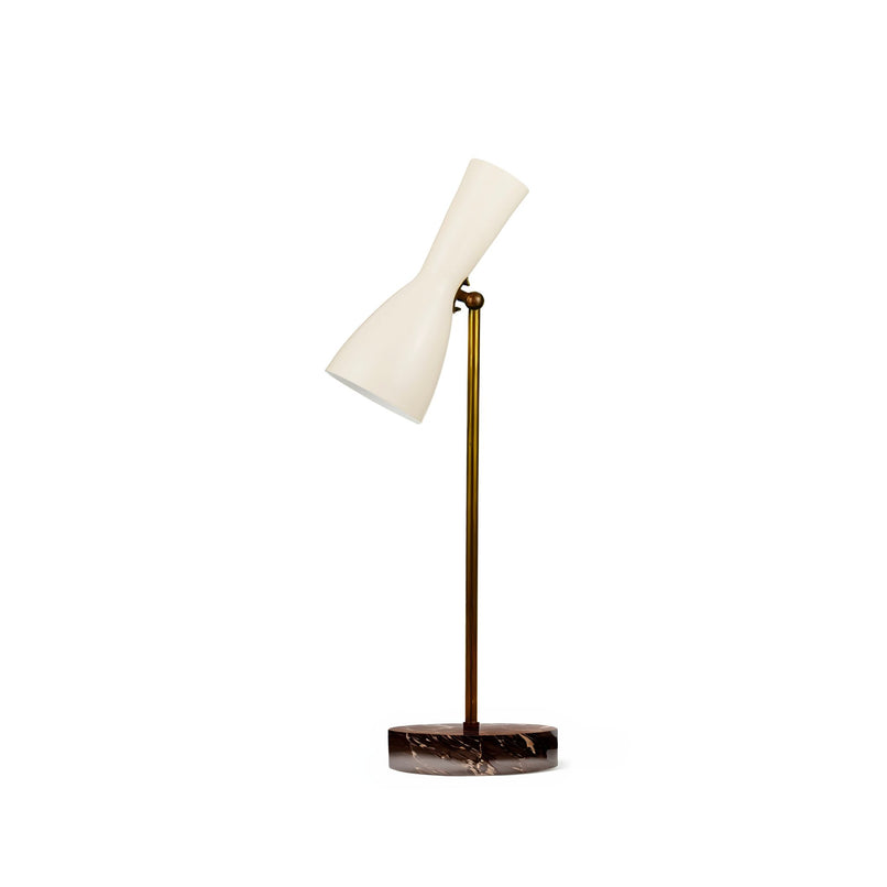 Wormhole cream brass table lamp