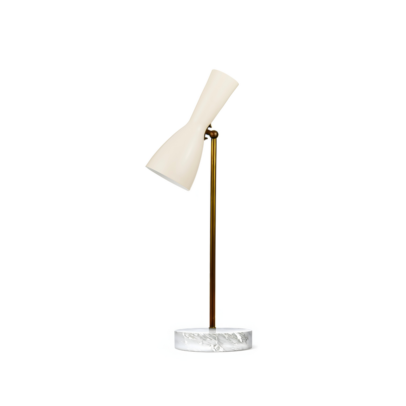 Wormhole cream brass table lamp