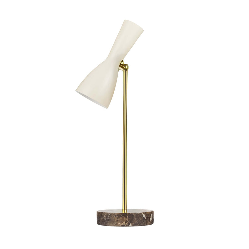 Wormhole cream brass table lamp