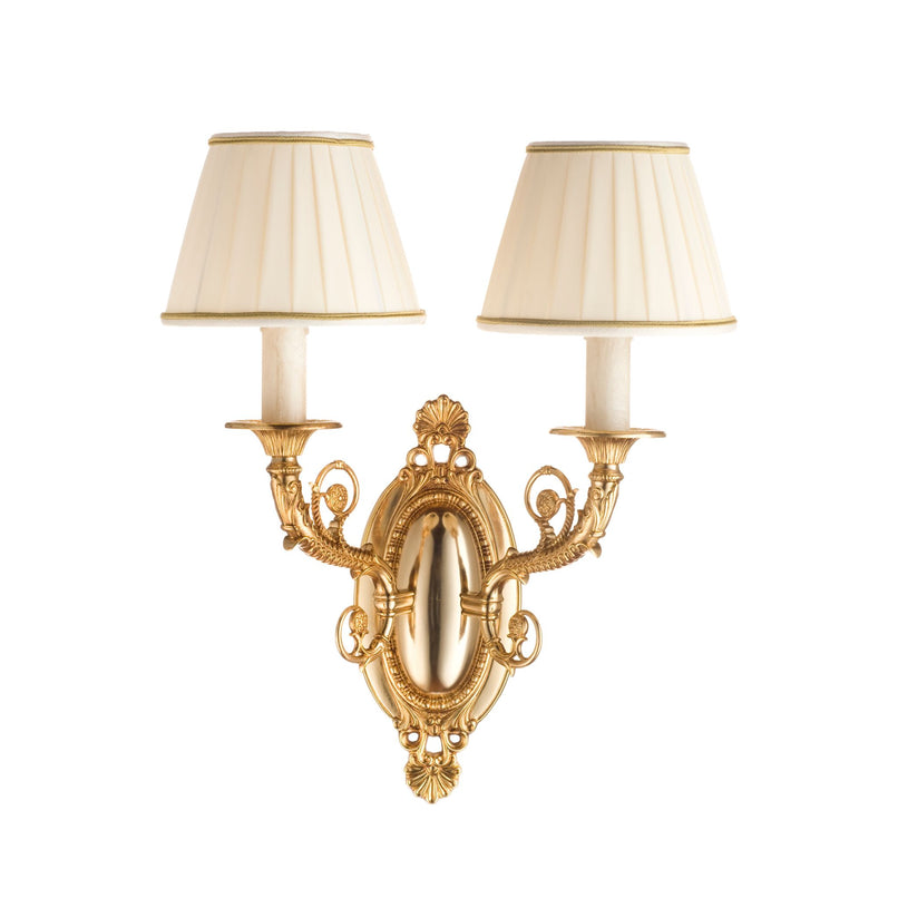 Classic two lights sconce bronze lampshades