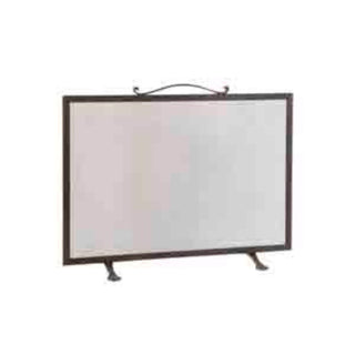 This firescreen features a sturdy frame made of brass, a golden-toned metal with a smooth, polished surface. The central panel is crafted from fine iron mesh, providing a subtle texture and a contrast to the brass frame. The design is rectangular, with clean lines and a balanced structure, making it both functional and visually elegant. Its purpose is to protect your living space from sparks while adding a sophisticated decorative element to your fireplace. 

