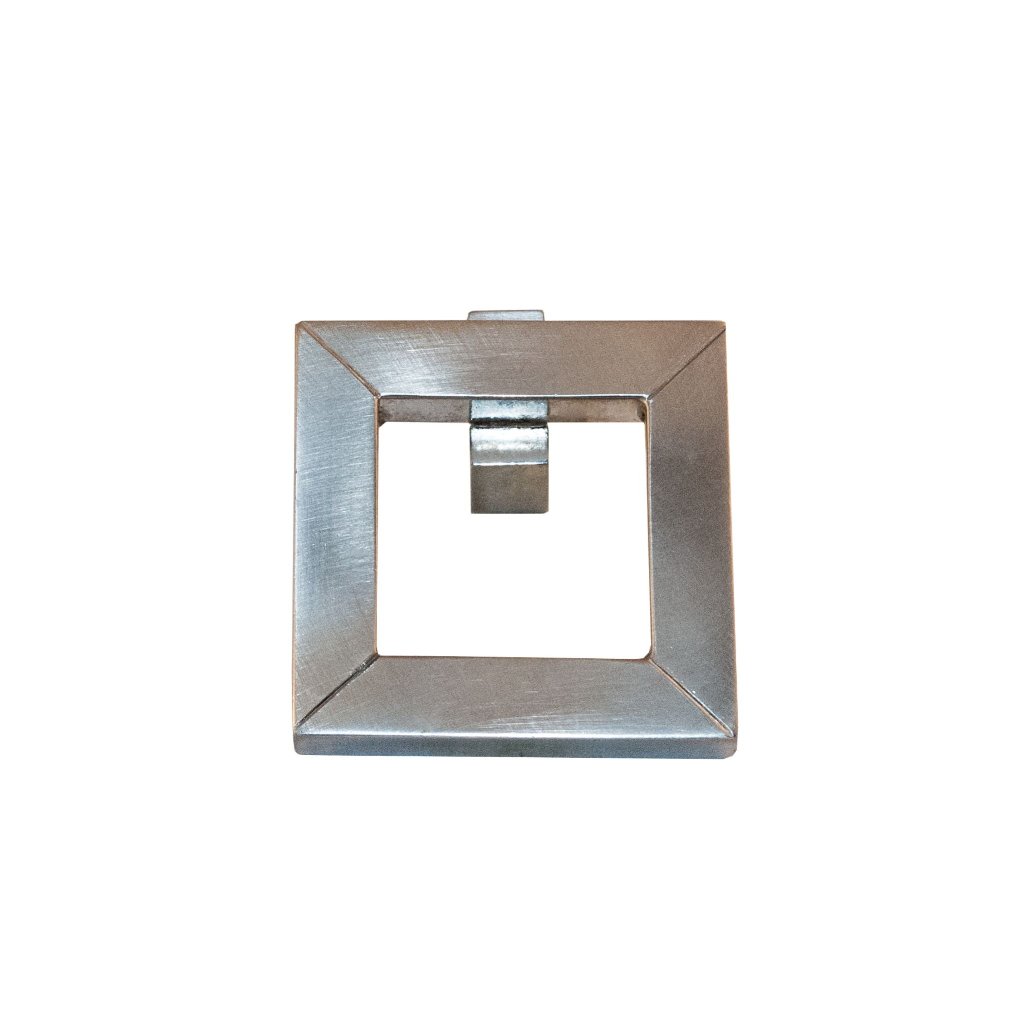 Square brass knob with a smooth, polished finish, suitable for cabinets, drawers, and doors.
