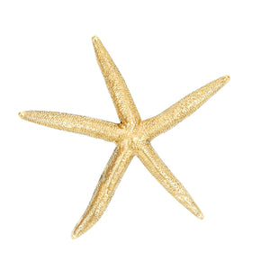 Brass cabinet knob shaped like a starfish, ideal for adding a coastal touch to furniture and cabinets.