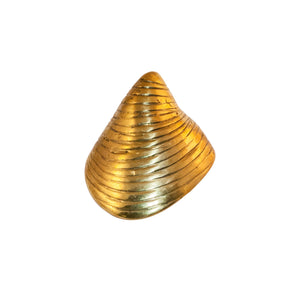 Brass knob resembling a detailed shell from the Capri collection, designed to enhance cabinets, drawers, and doors with coastal-inspired elegance.