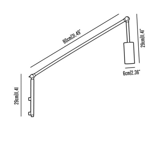 Urban brass tubolar spotlight with joints
