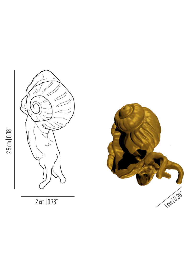 Fauna small brass snail knob