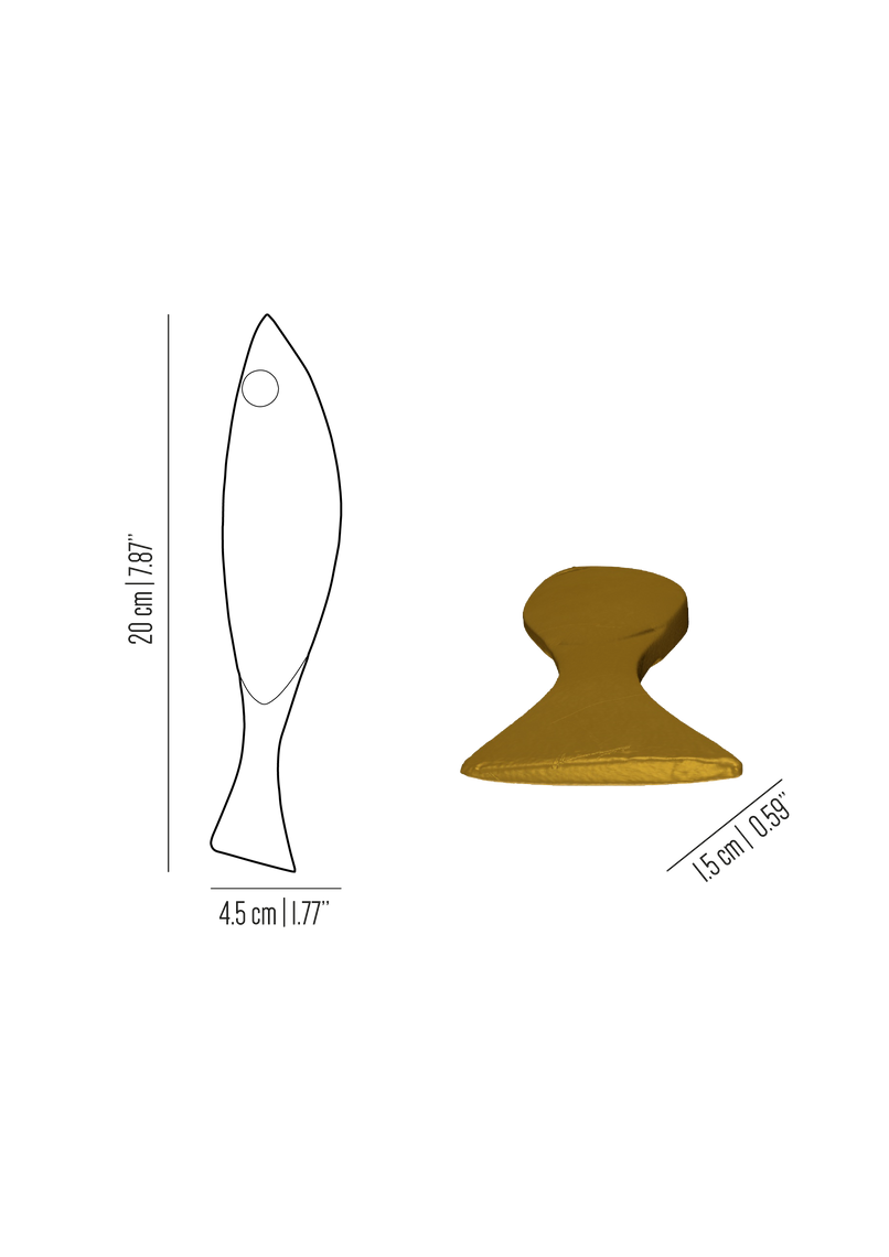 Oceano brass simple fish knob