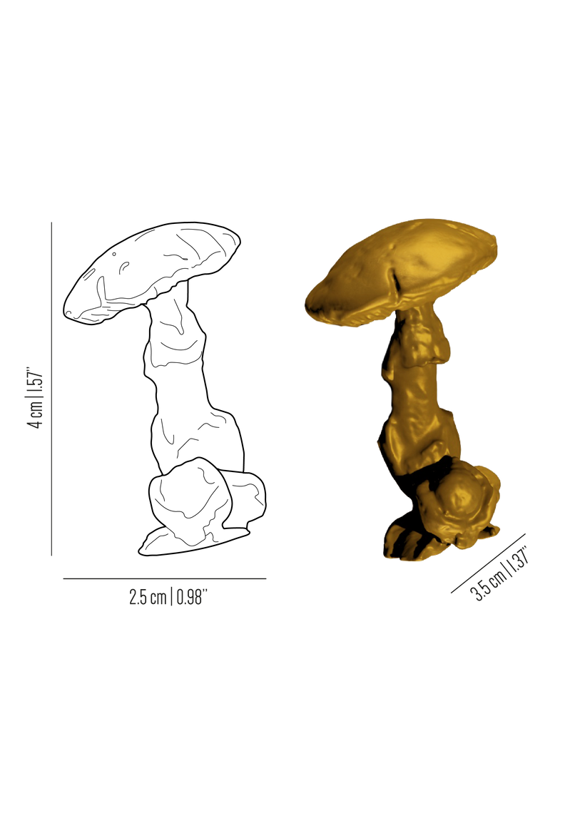 Chalet brass elongated mushroom knob