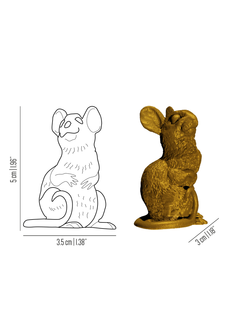 Fauna Brass mouse knob