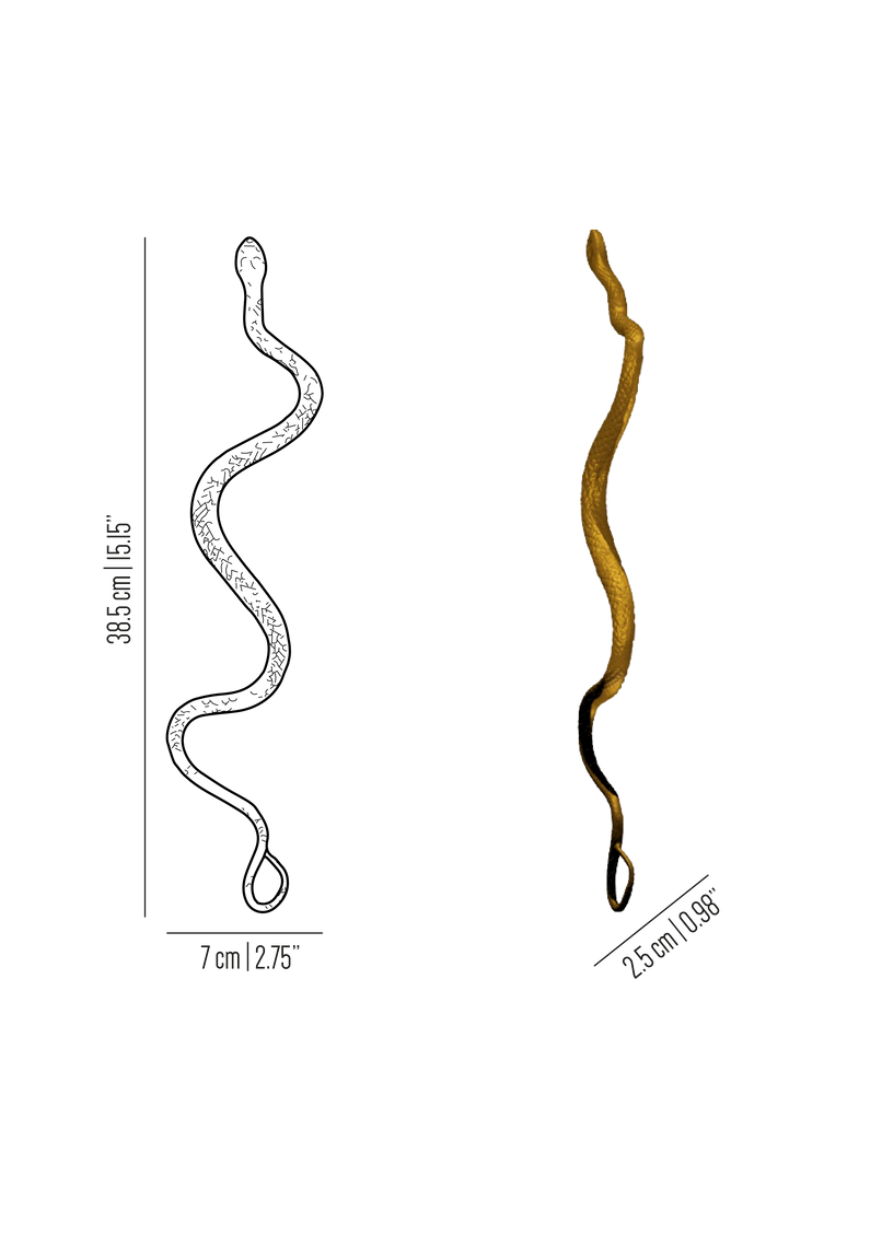 Fauna brass large snake knob