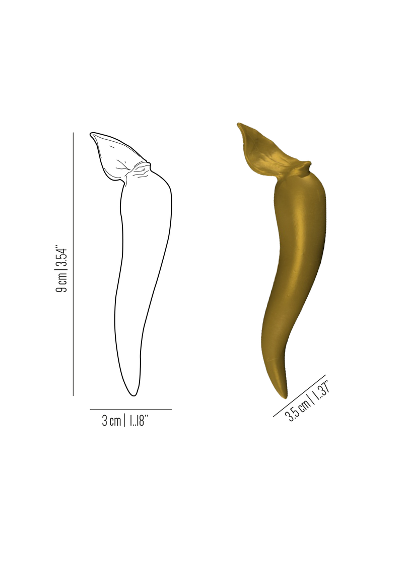 Orto brass chili pepper knob