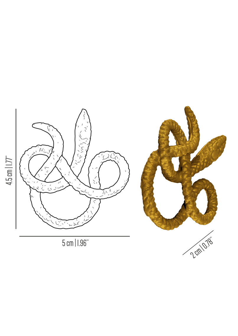 Fauna brass snake knob