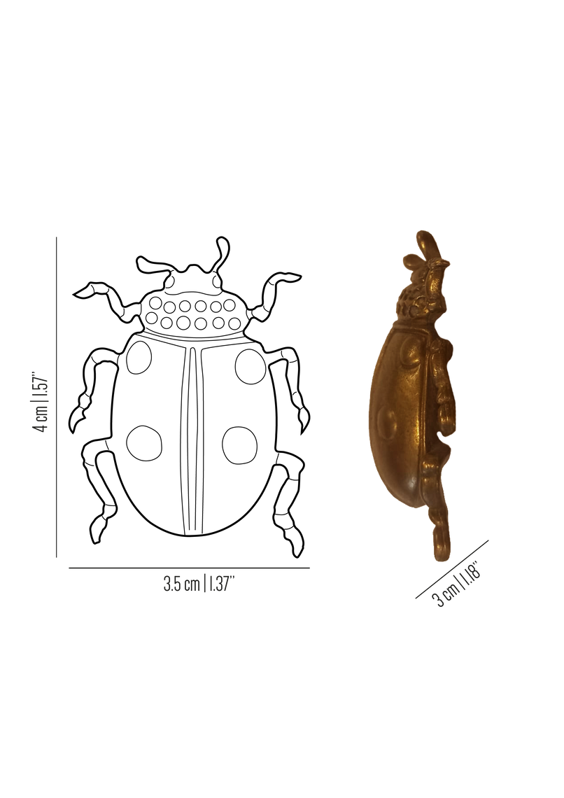 Fauna brass detailed ladybug knob