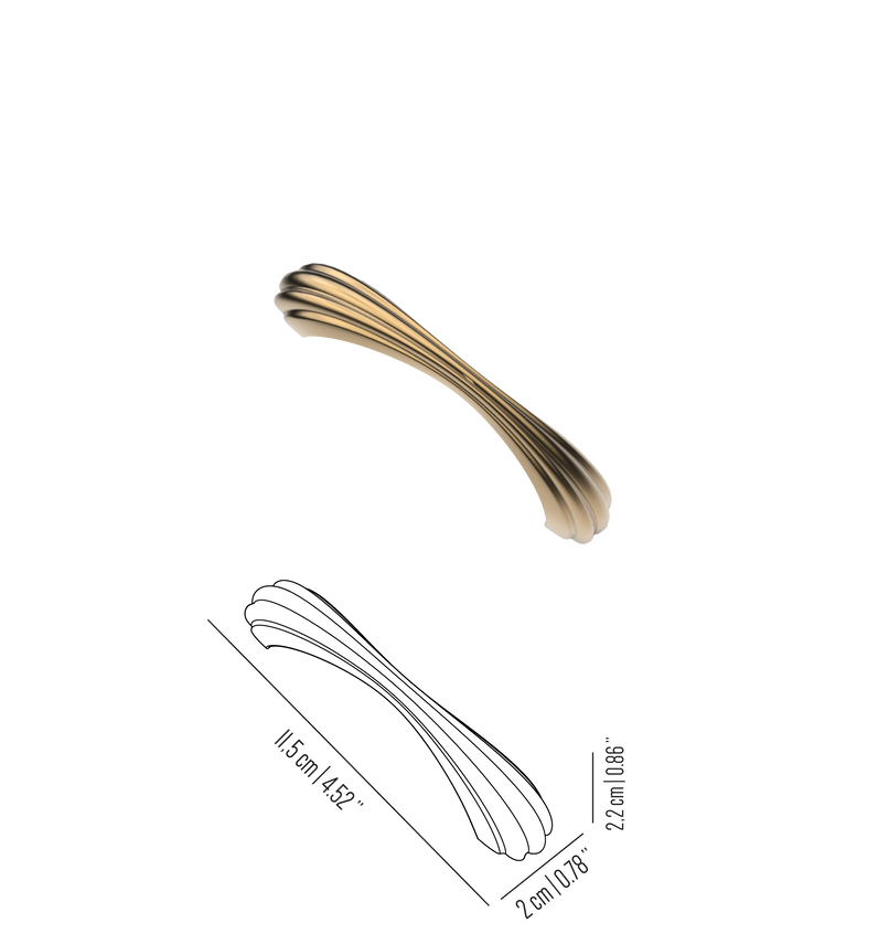 Novecento brass striped knob
