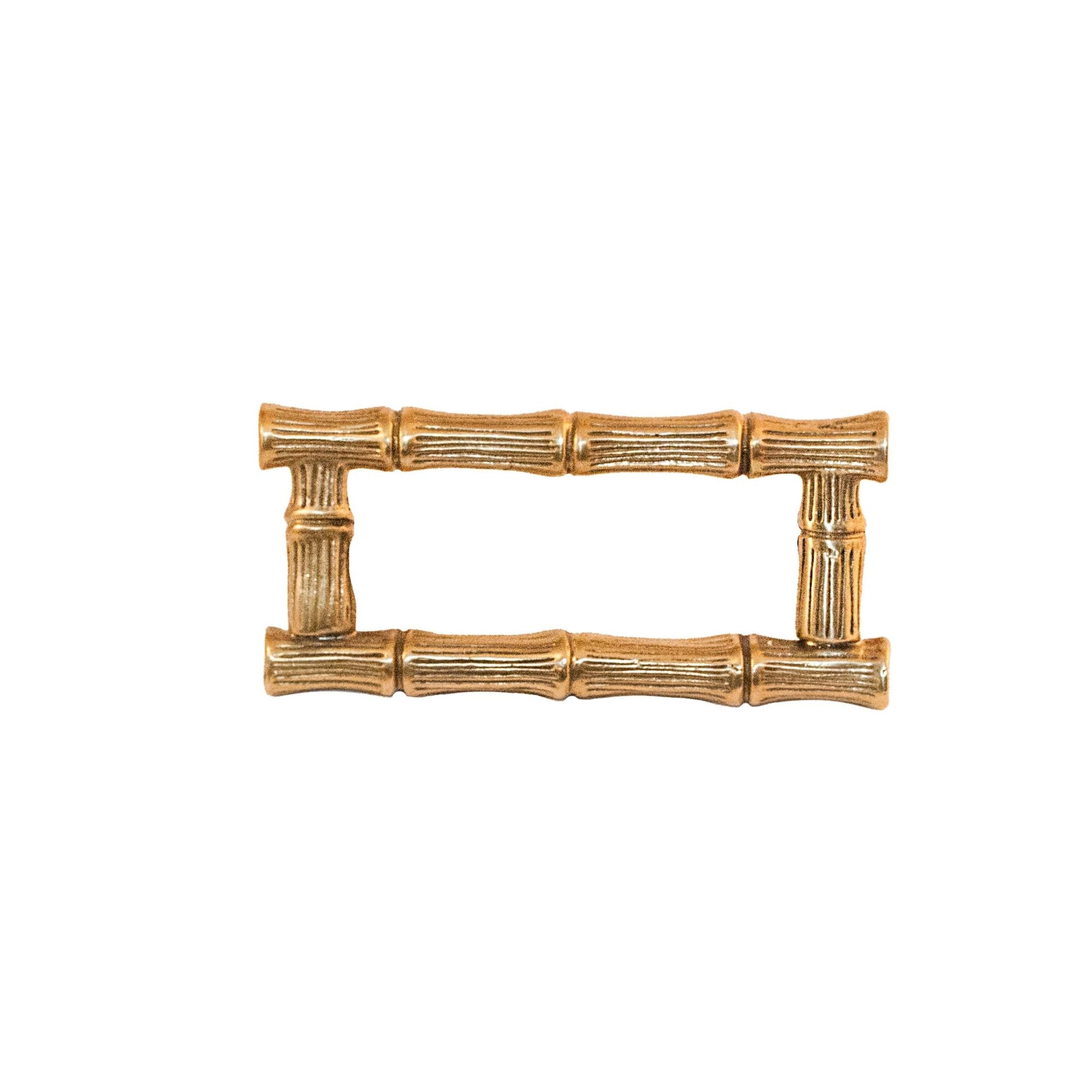 Bamboo brass knots rectangular knob - ilbronzetto