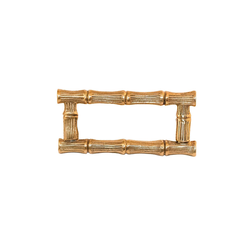 Bamboo brass knots rectangular knob - ilbronzetto